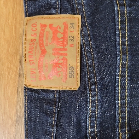 LEVI'S 559 Relaxed Fit Straight Leg Blue Denim Jeans 32x34 - Picture 7 of 15